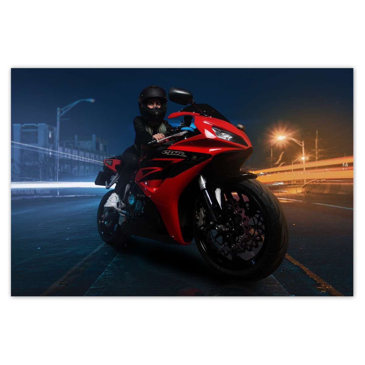 Naklejka ścienna 60x40 Czerwony ścigacz motocykl