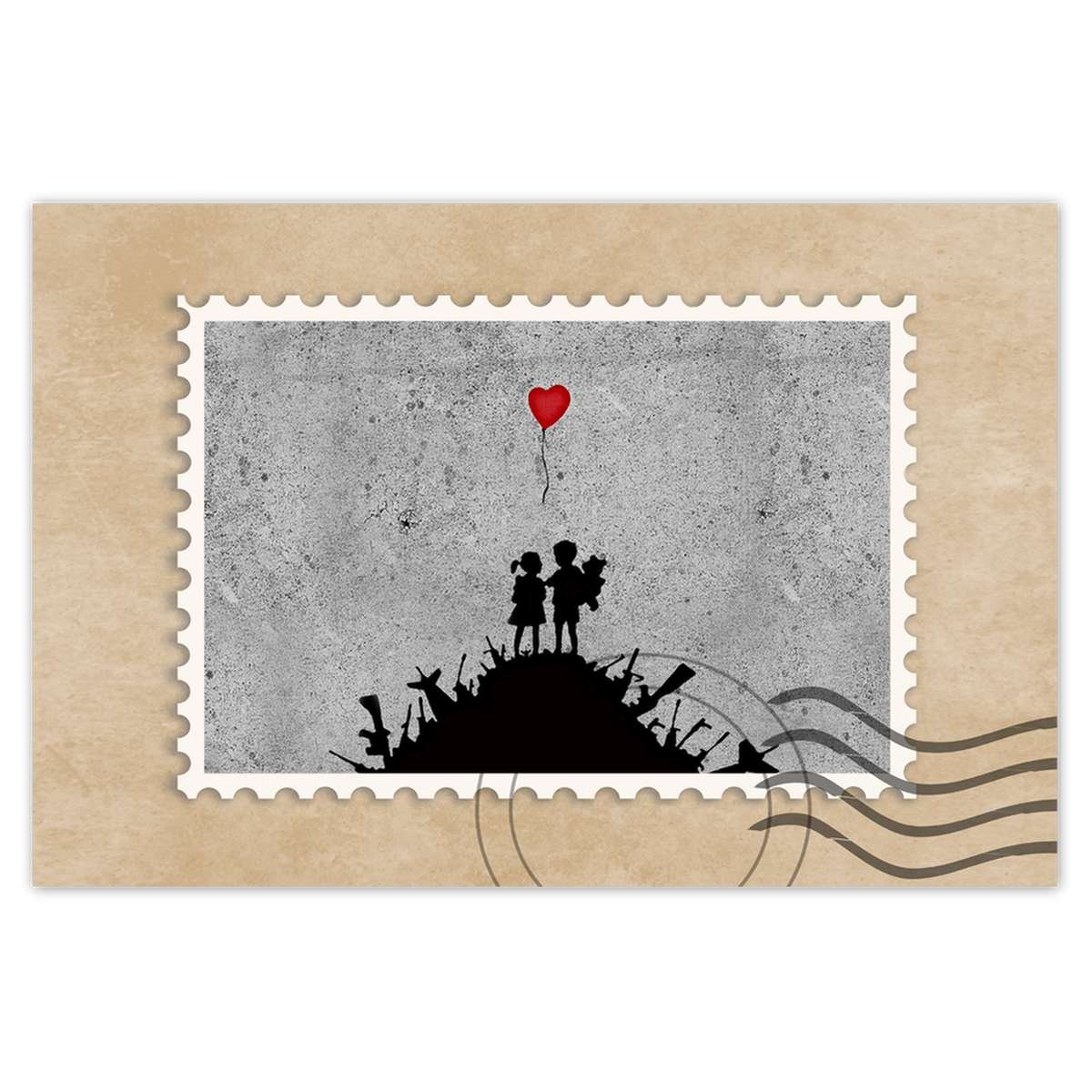 Naklejka ścienna 60x40 Banksy Dzieci na stosie