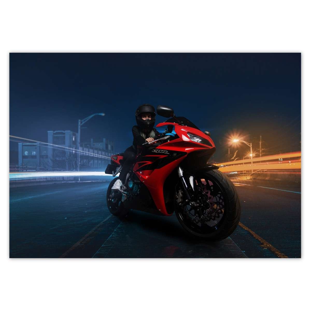 Naklejka ścienna A5 POZIOM Czerwony ścigacz motocykl