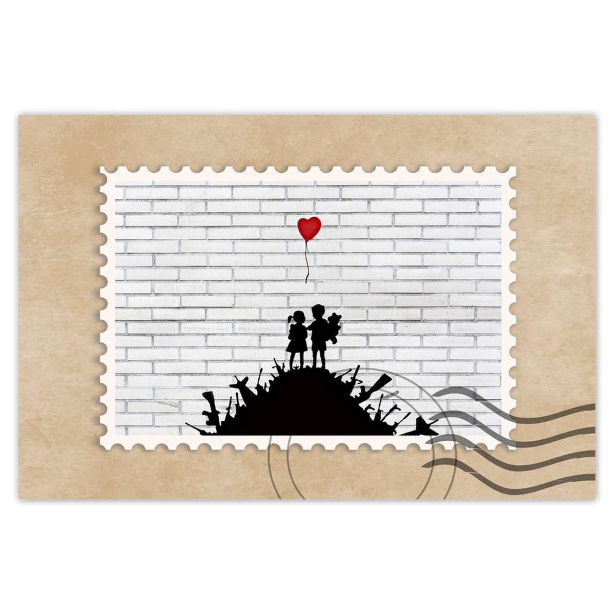 Naklejka ścienna 90x60 Banksy Góra broni Balon