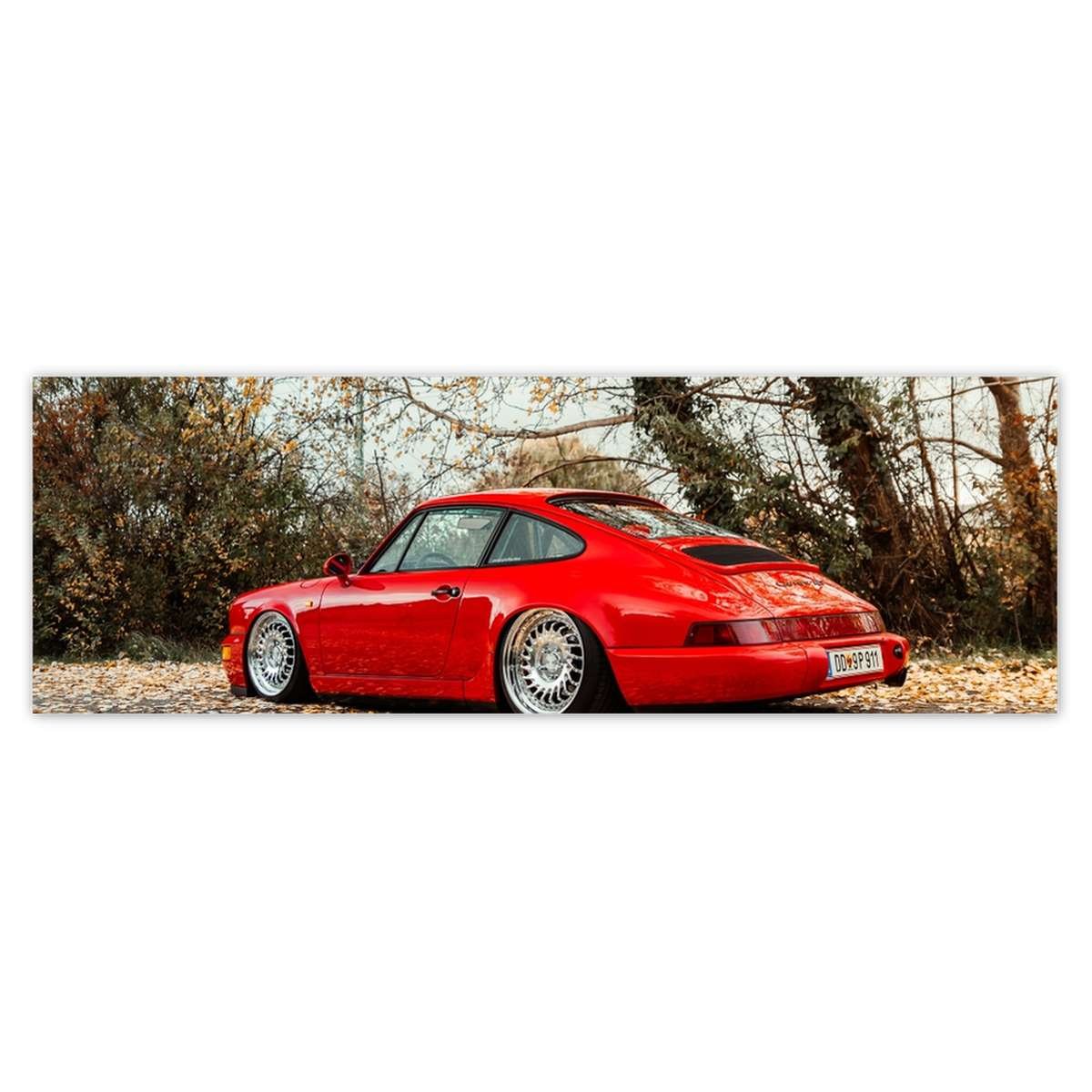 Naklejka ścienna 200x66 Czerwone Porsche Samochód