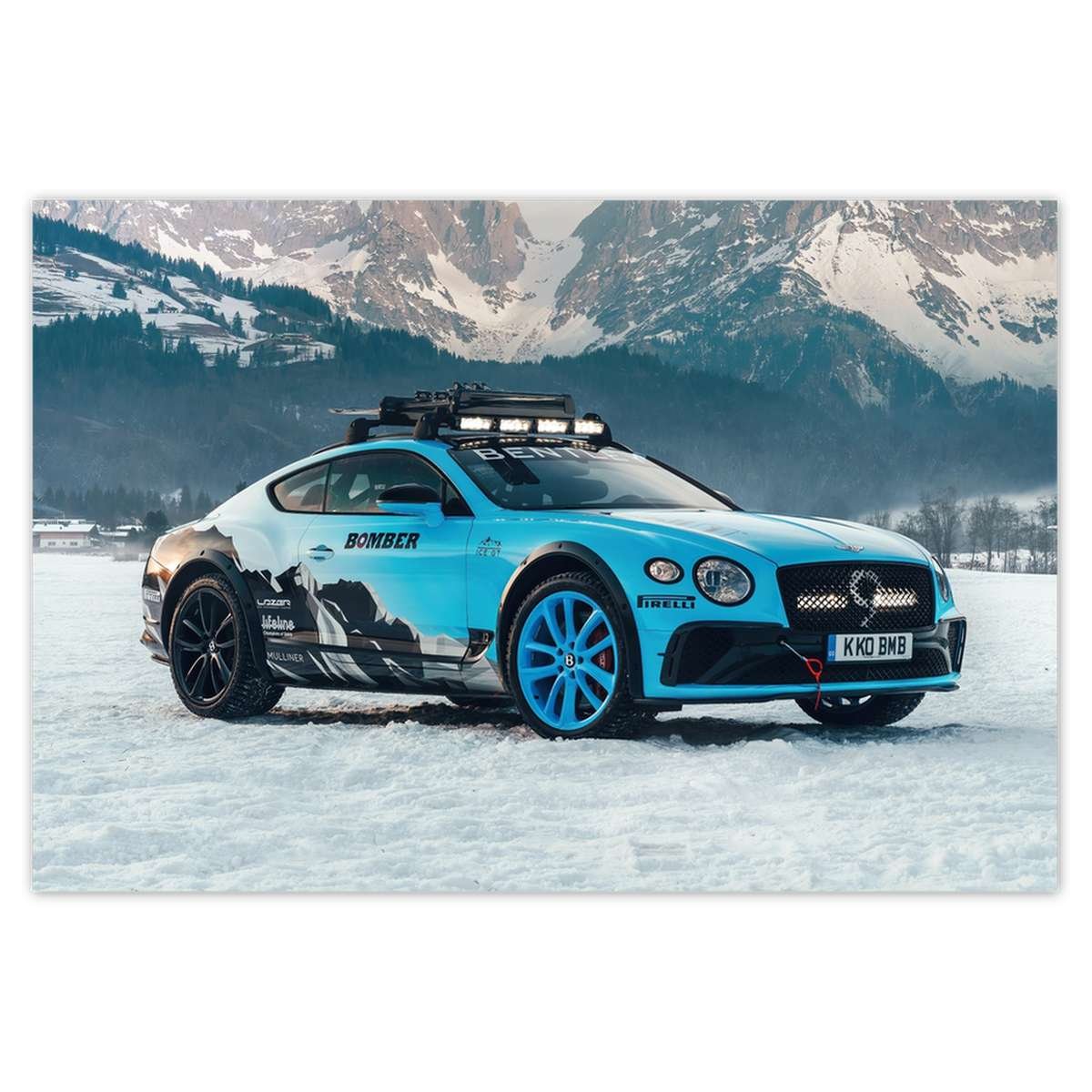 Naklejka ścienna 185x125 Bentley zimową porą Zima