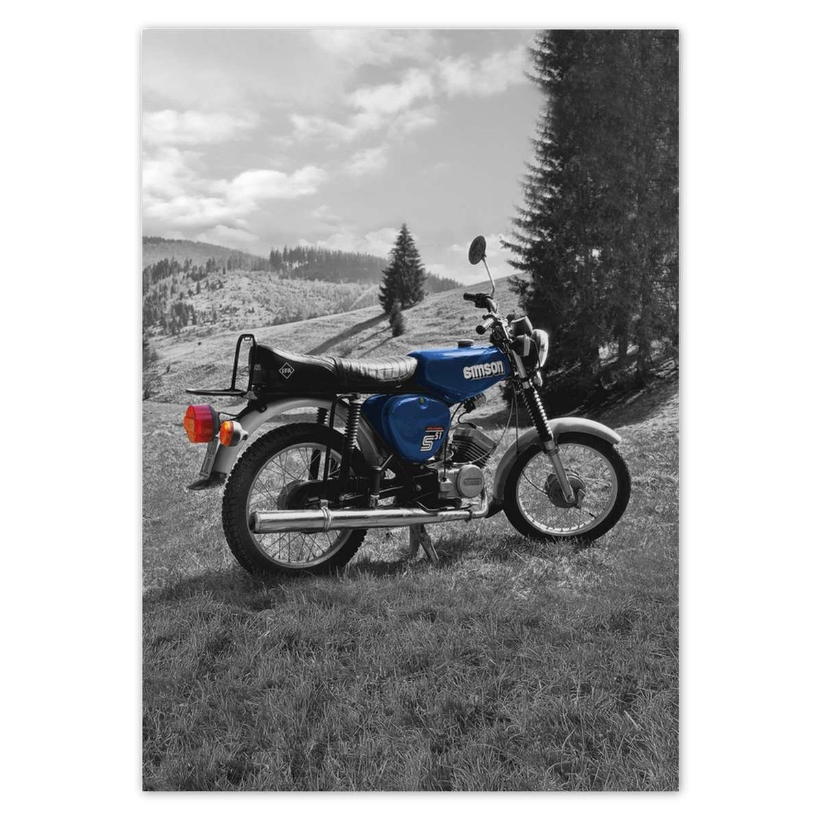 Naklejka ścienna A5 PION Niebieski Simson S51 E