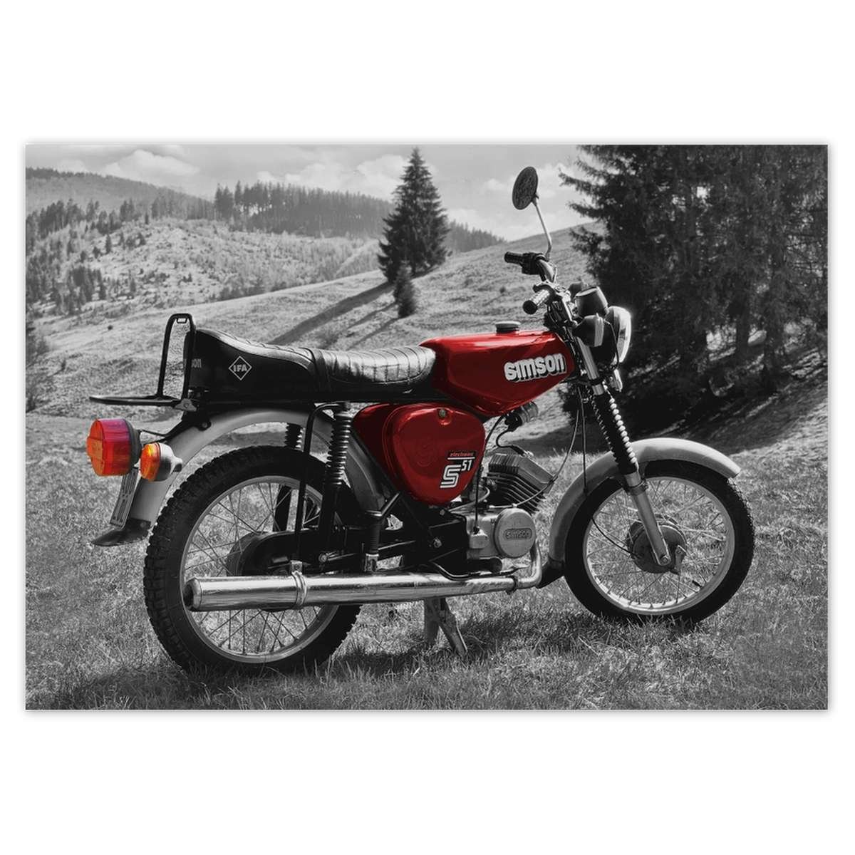 Naklejka ścienna A5 POZIOM Czerwony Simson S51 E