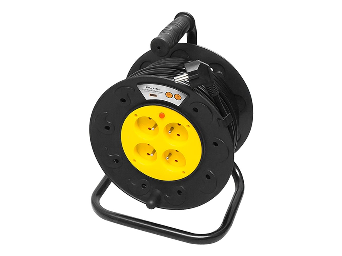 Przedłużacz sieciowy PR-61 4-Gniazda z uziemieniem 50m bęben PCV 3x2,5mm