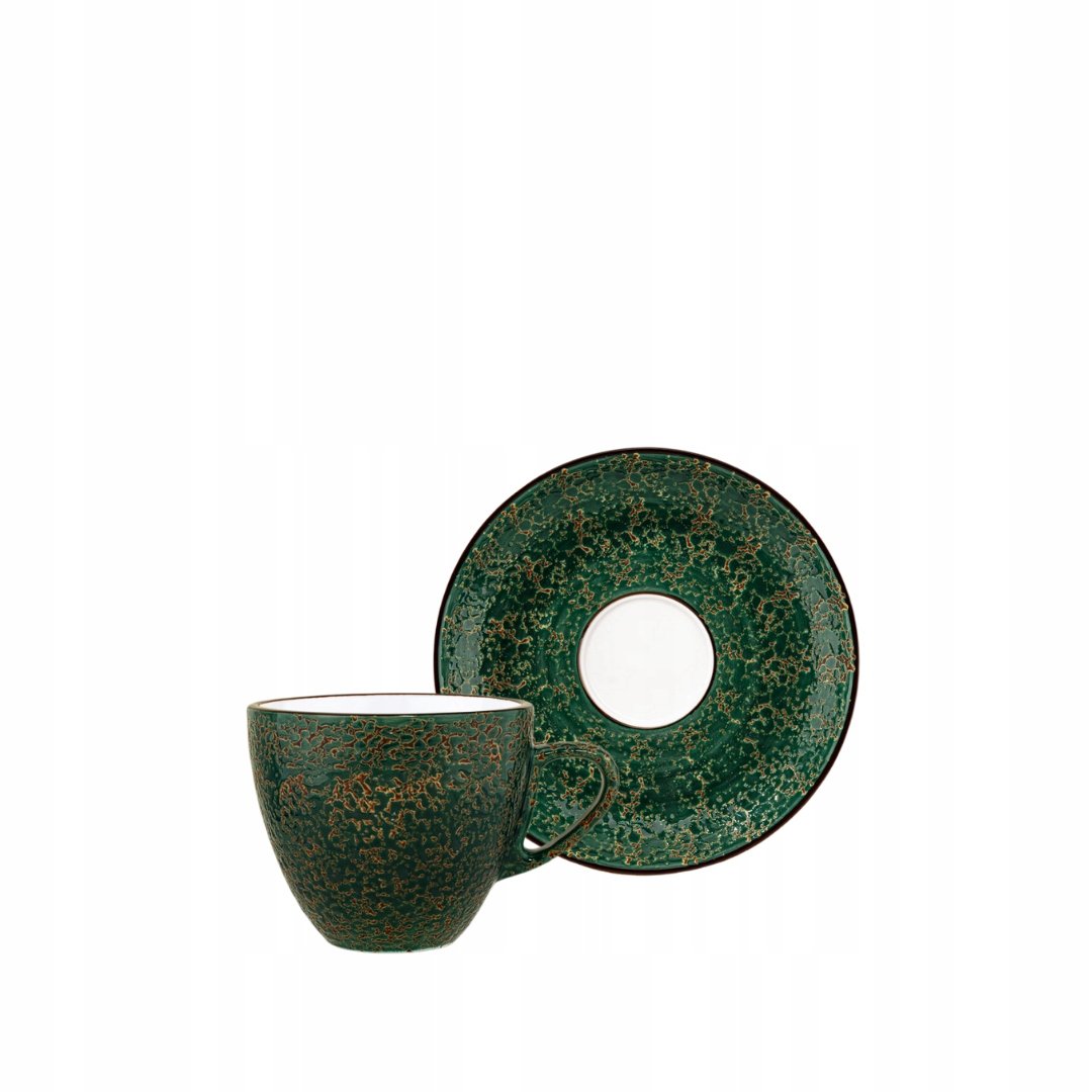 Filiżanka do espresso porcelanowa zielona 75 ml ze spodkiem 11 cm Wilmax
