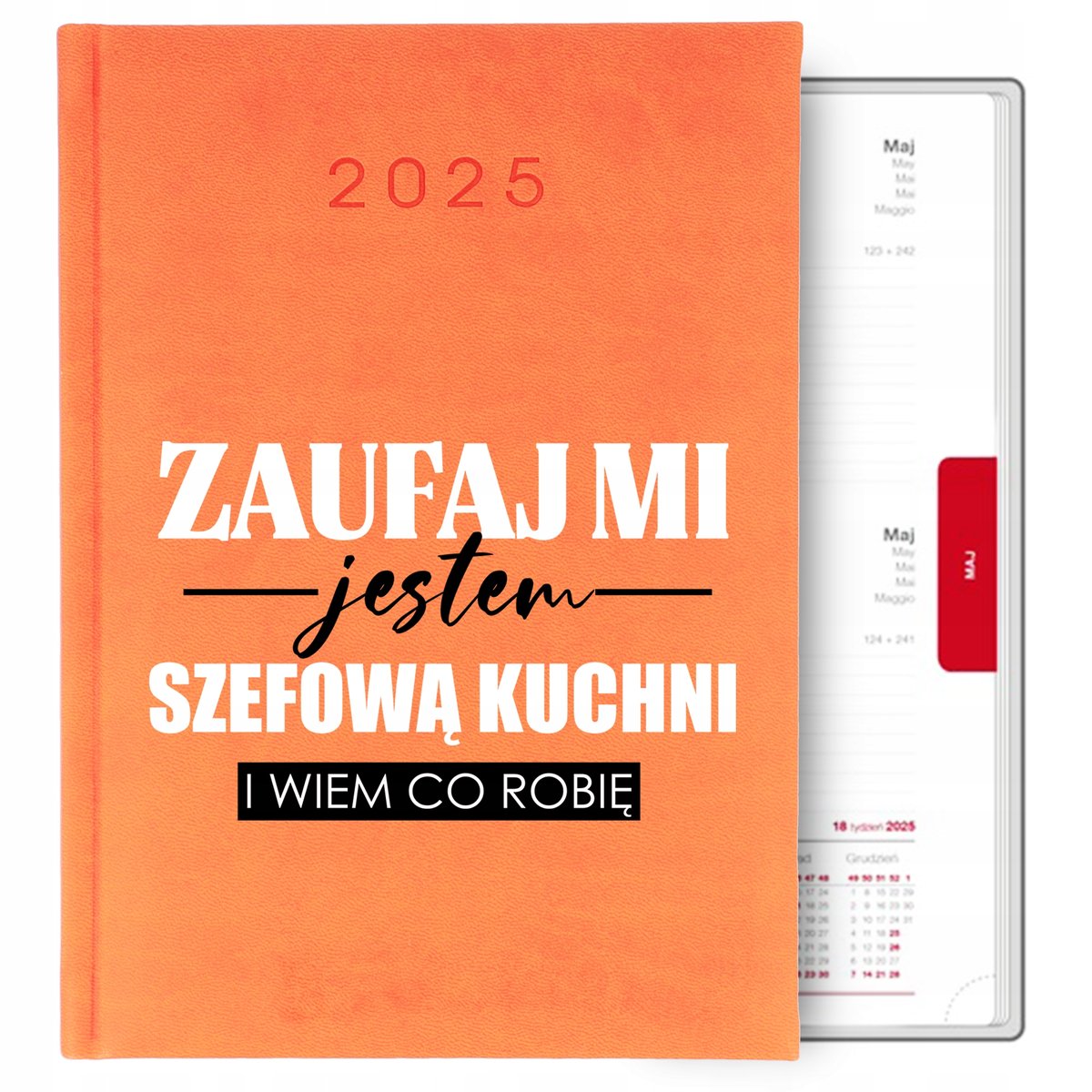 Kalendarz Pomarańczowy Terminarz A5 2025 Prezent Dla Szefowej Kuchni Wzory