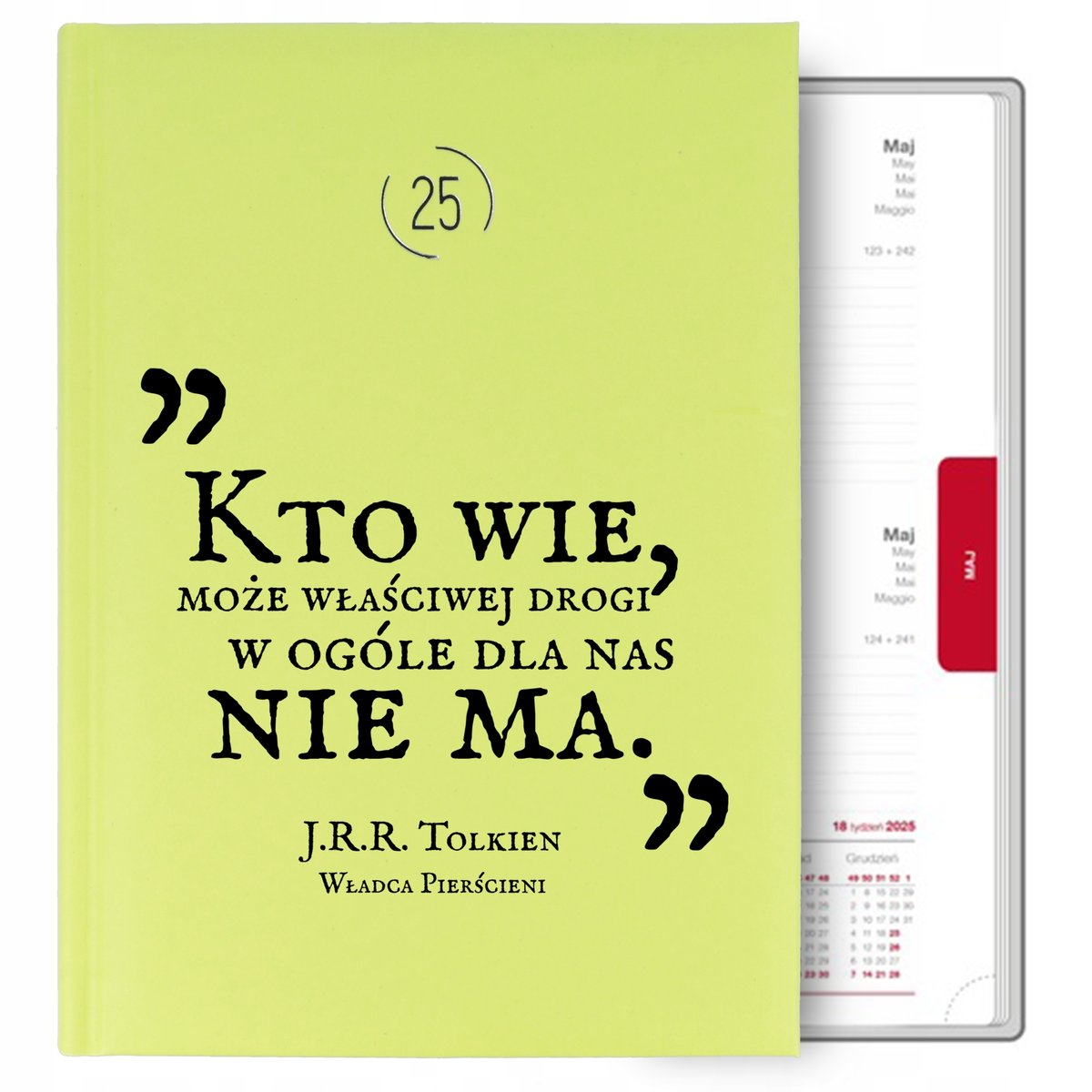 Kalendarz Seledynowy A5 2025 Prezent Z Władca Pierścieni J.R.R. Tolkien Wz