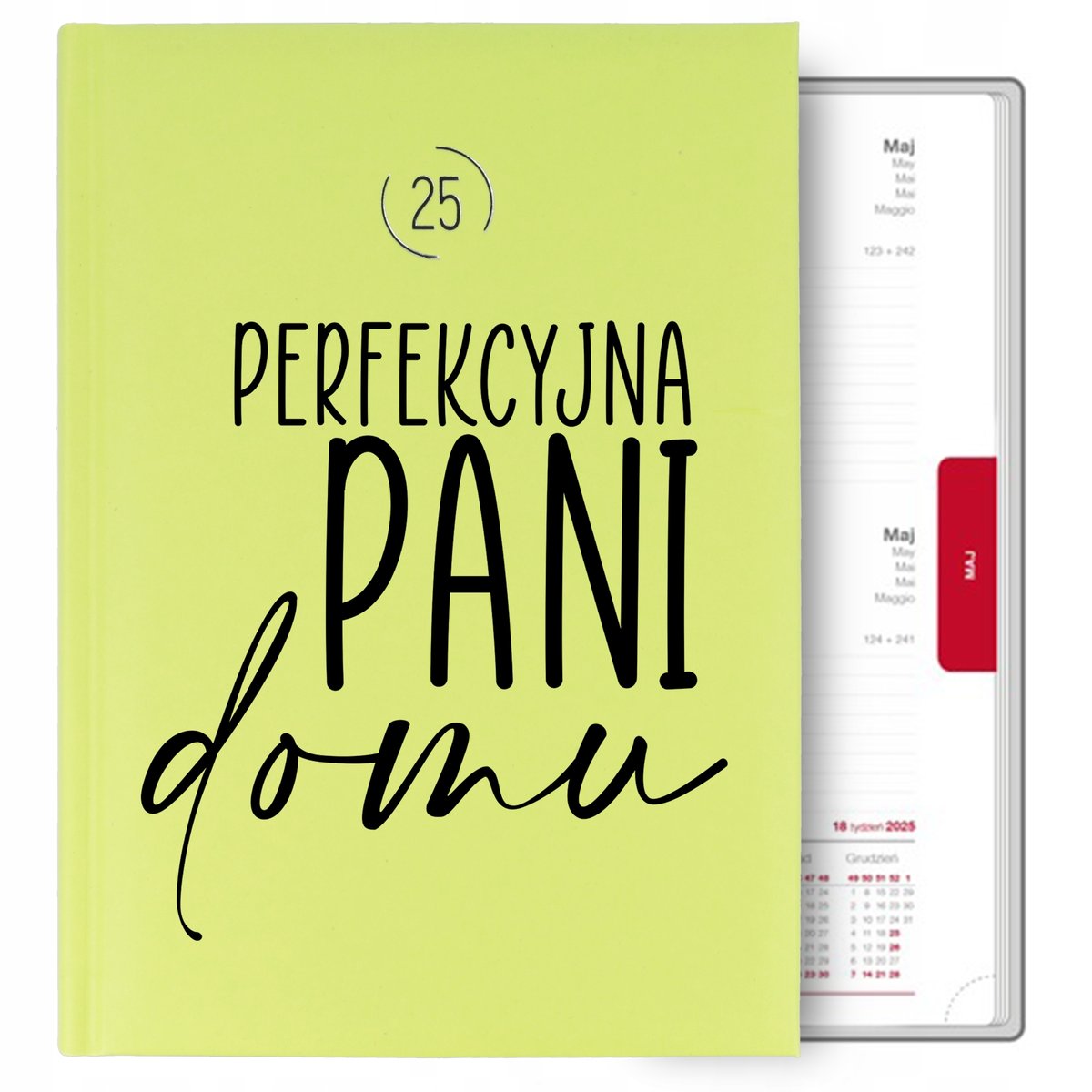 Kalendarz Seledynowy Planer A5 2025 Prezent Dla Perfekcyjnej Pani Domu Wz