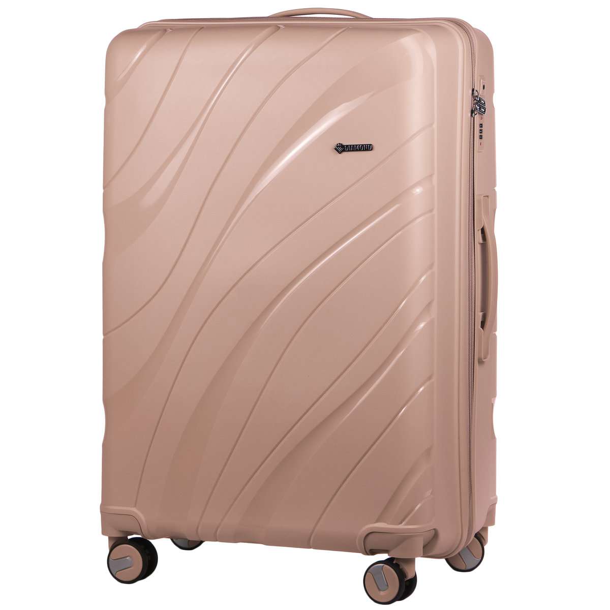 [ P410 ] Walizka Duża EMERALD (XL) Light Pink