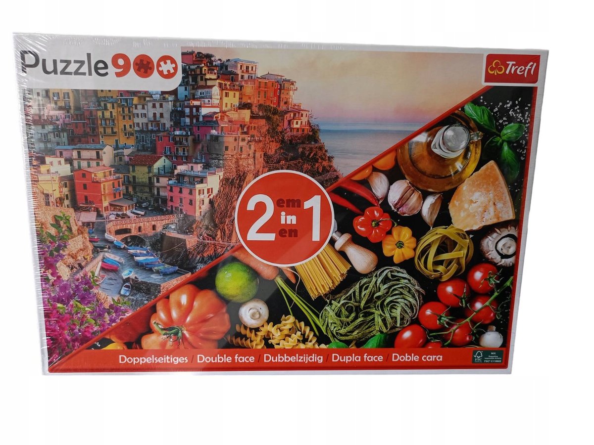 Puzzle 900 el. 2 w 1  Manarola, Włochy/Włoskie przysmaki 93520