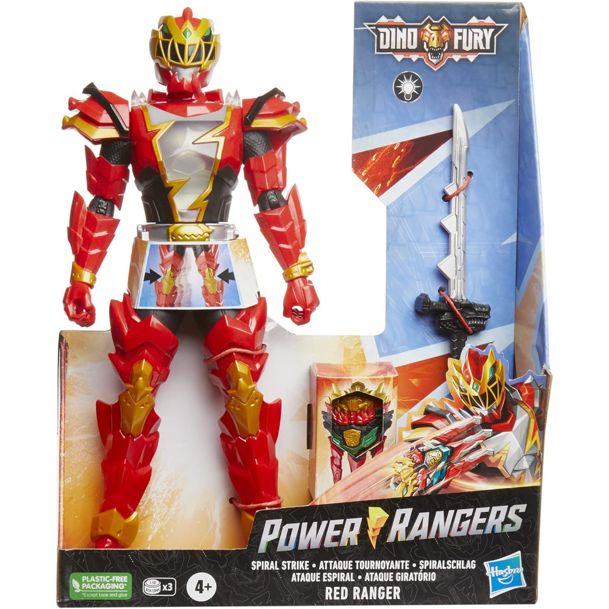 Power Rangers Dino Fury Hasbro Ruchoma Figurka Red Czerwony Ranger 30Cm