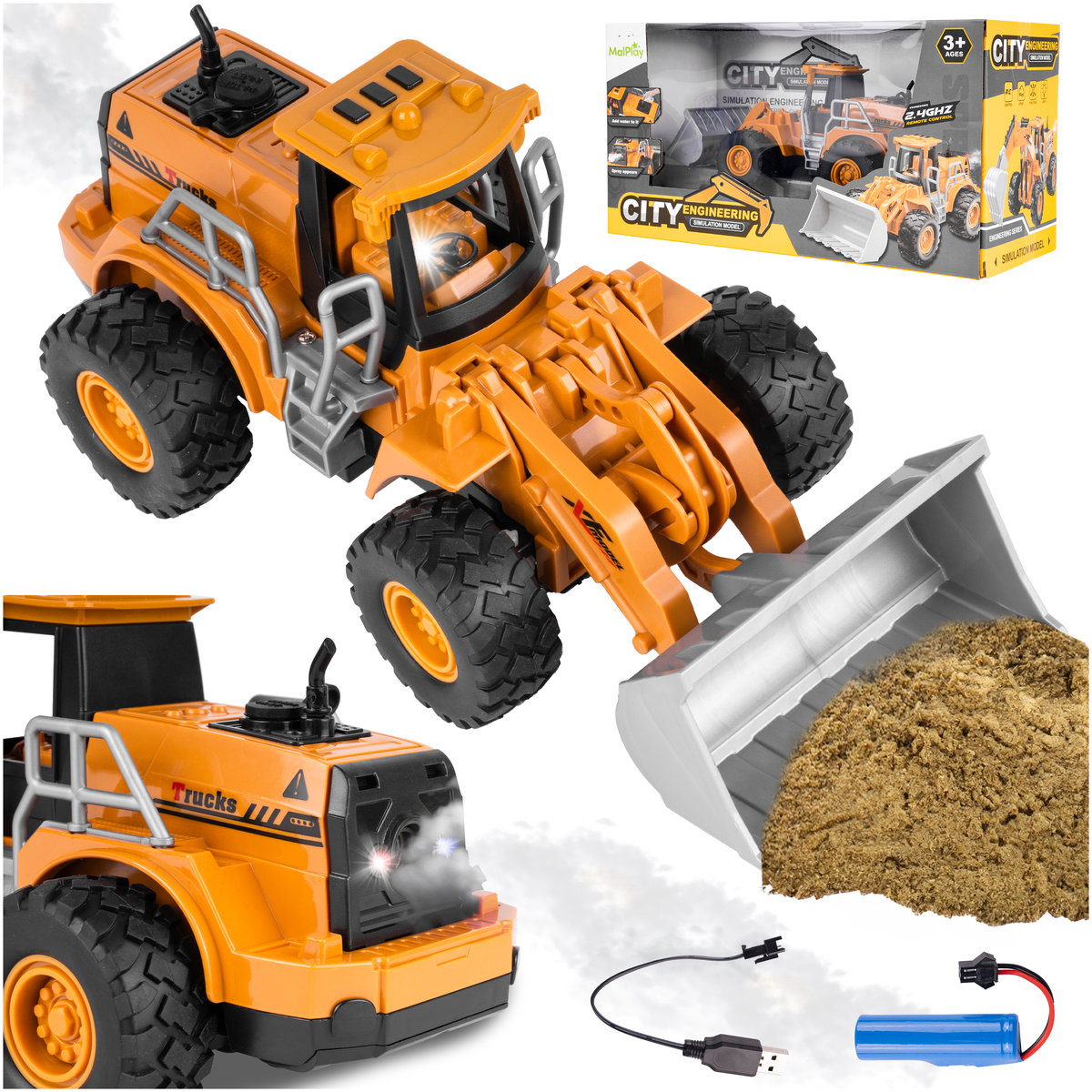 Spychacz Ładowarka Maszyna Budowlana Zdalnie Sterowana Pilot Rc