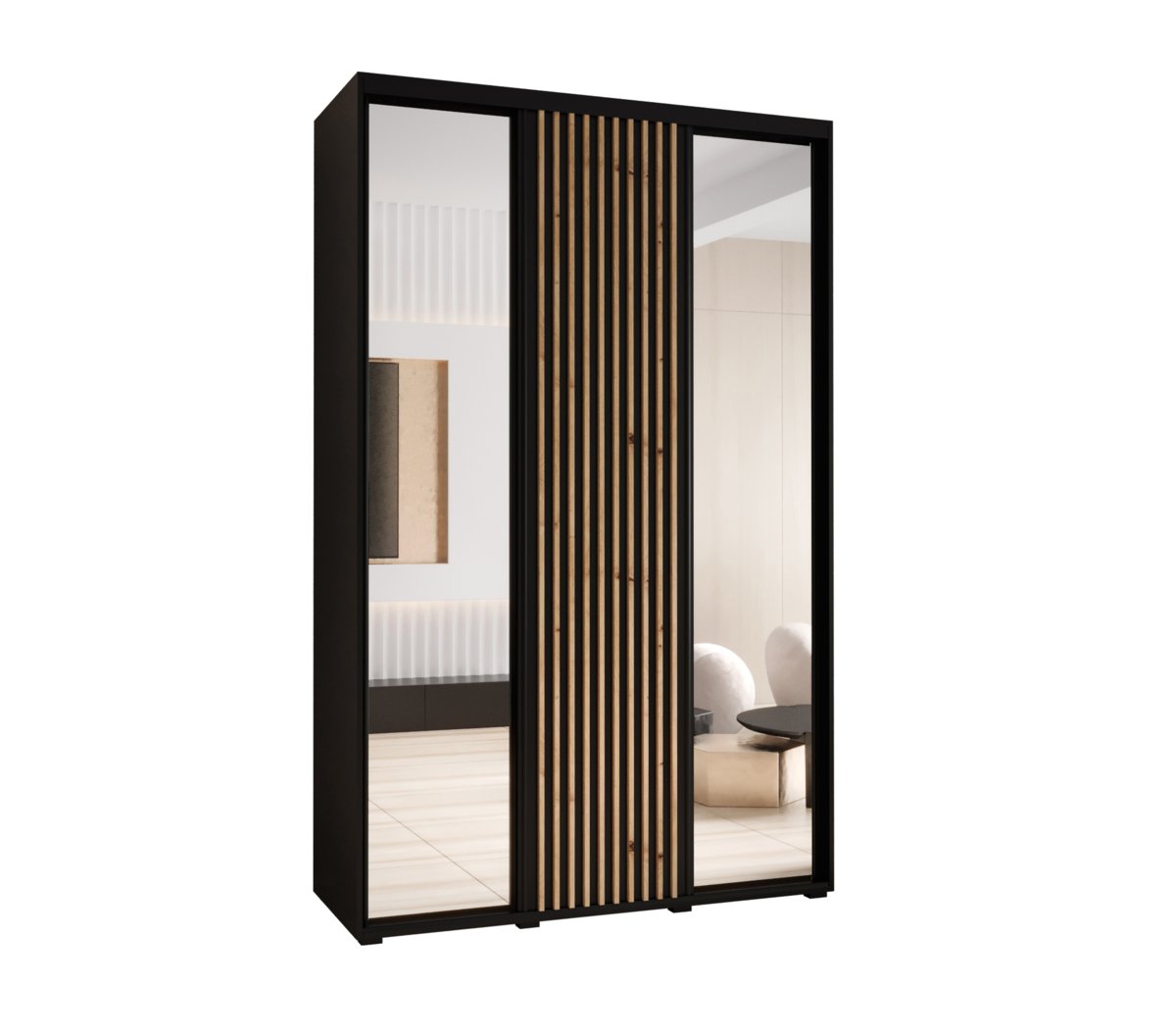 Szafa przesuwna Garderoba SAPPORO 2 160 gł. 60 czarny/czarny