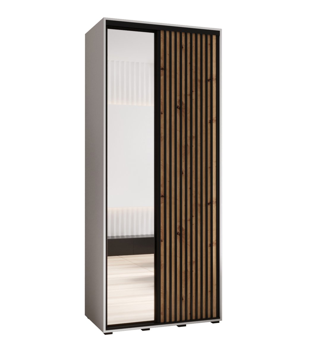 Szafa przesuwna Garderoba SAPPORO 2 120 gł. 45 biały/artisan