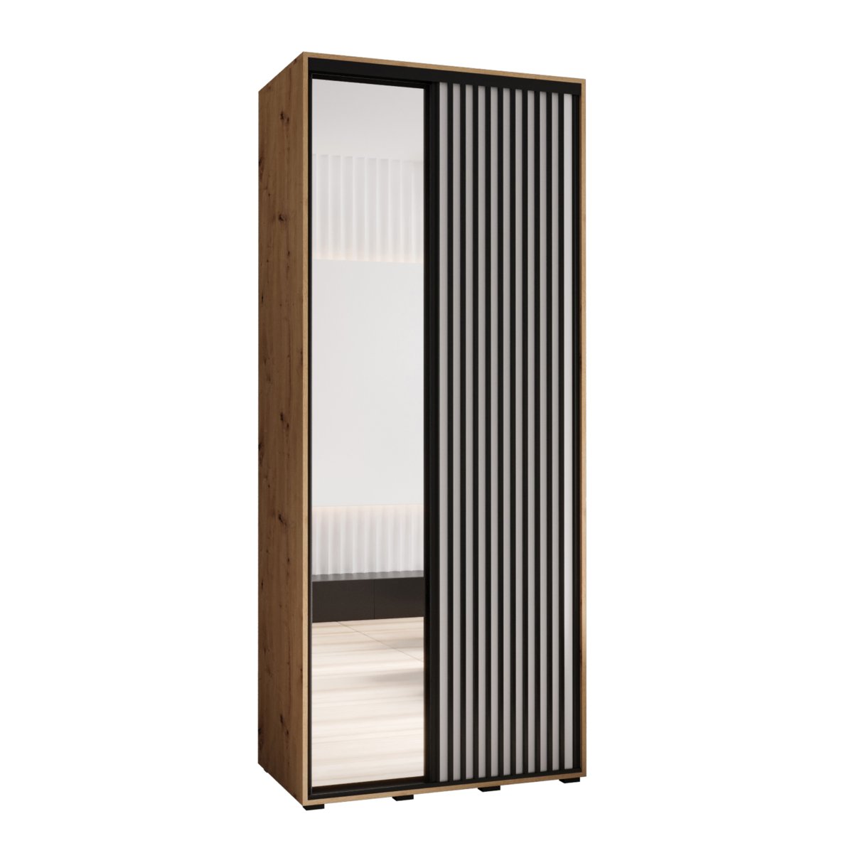 Szafa przesuwna Garderoba SAPPORO 2 120 gł. 60 artisan/biały