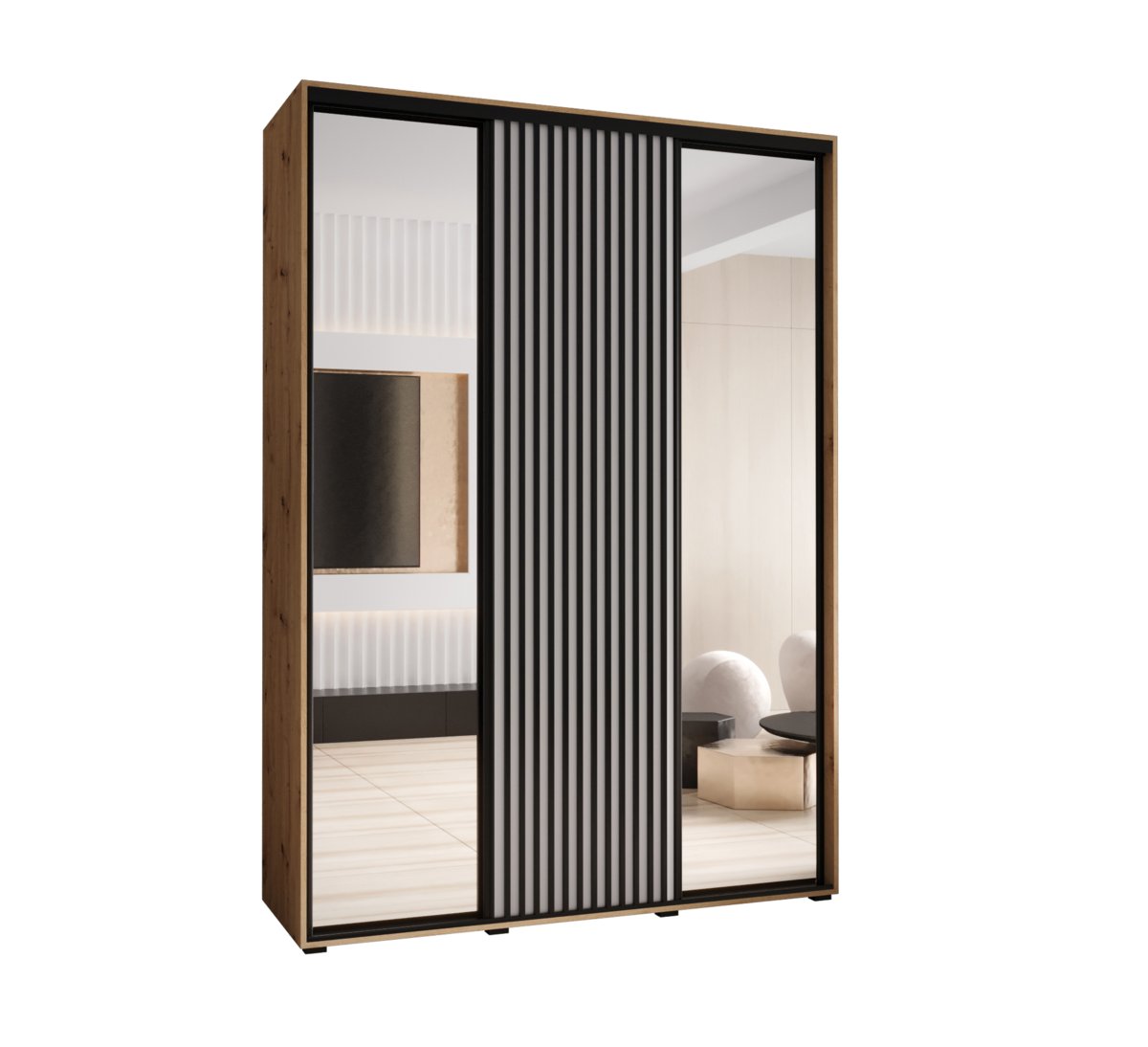 Szafa przesuwna Garderoba SAPPORO 2 170 gł. 60 artisan/biały