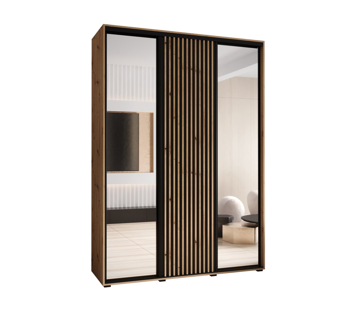 Szafa przesuwna Garderoba SAPPORO 2 170 gł. 45 artisan/czarny