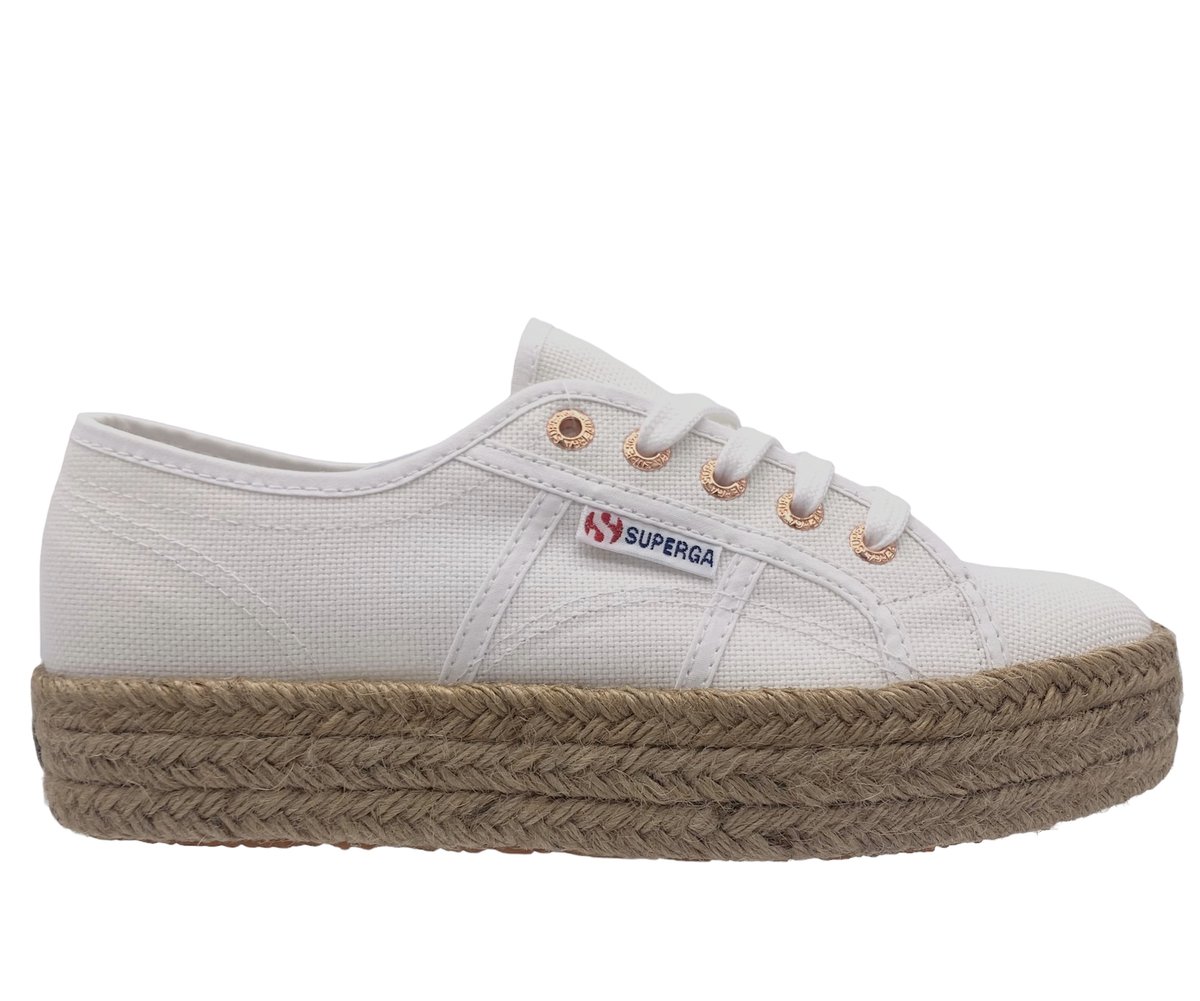 Buty damskie espadryle Superga 2730 Cotropew białe złote rozmiar 38