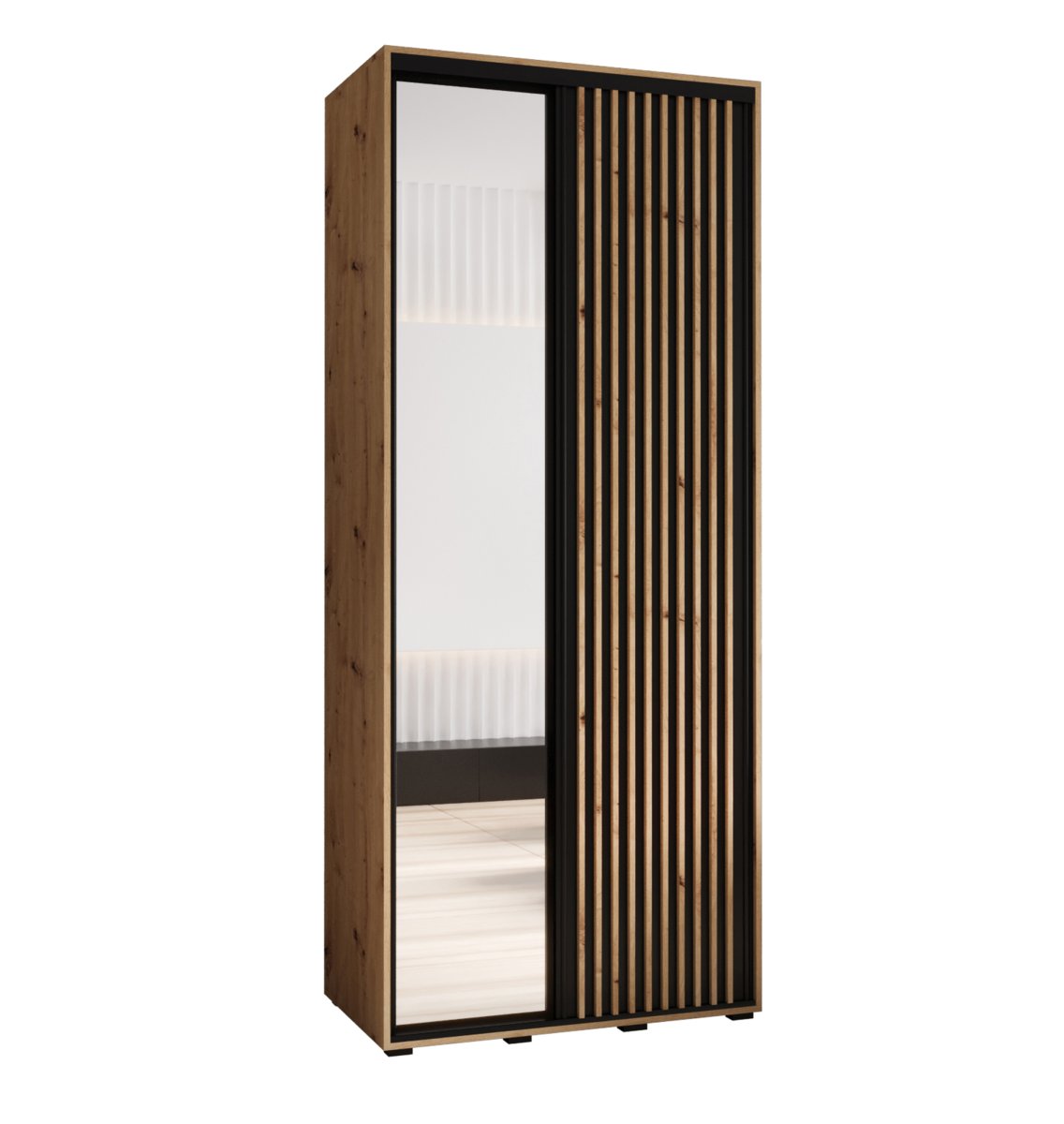 Szafa przesuwna Garderoba SAPPORO 2 110 gł. 60 artisan/czarny