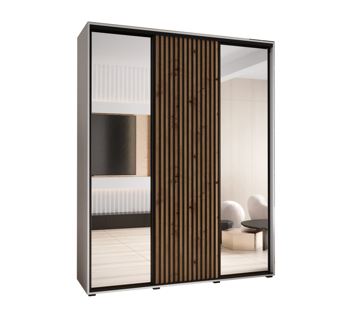 Szafa przesuwna Garderoba SAPPORO 2 190 gł. 60 biały/artisan