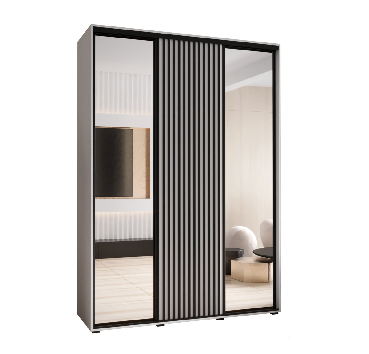 Szafa przesuwna Garderoba SAPPORO 2 170 gł. 60 biały/biały