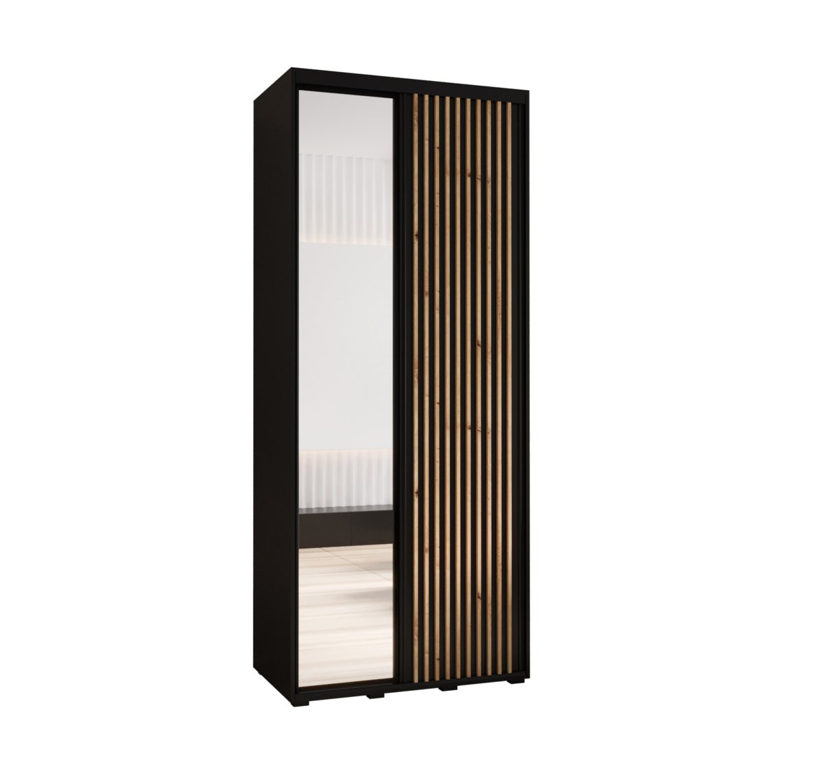 Szafa przesuwna Garderoba SAPPORO 2 110 gł. 45 czarny/czarny
