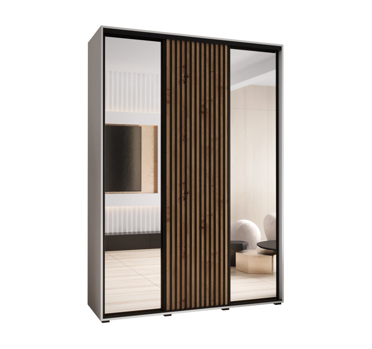 Szafa przesuwna Garderoba LANKO 2 180 gł. 60 biały/artisan