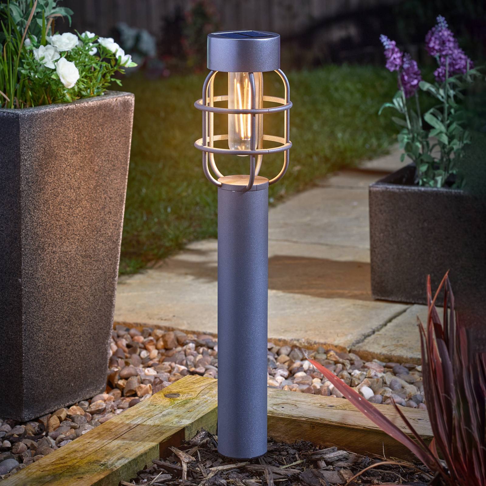 SMART GARDEN Lampa z grotem ziemnym LED Anglia, zestaw 2 sztuk, antracytowa