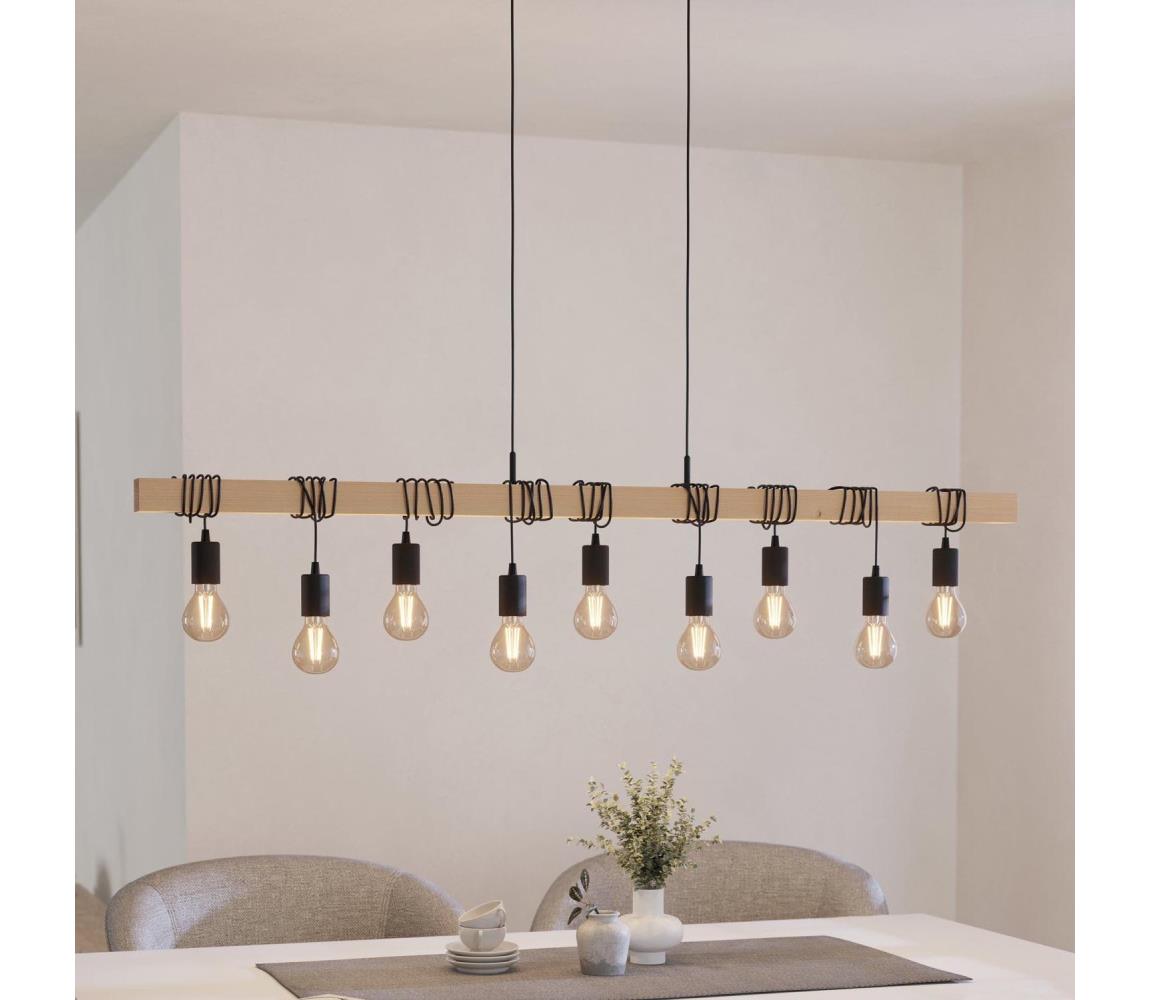 Eglo 44099 - Żyrandol na lince TOWNSHEND 9xE27/60W/230V - certyfikat FSC