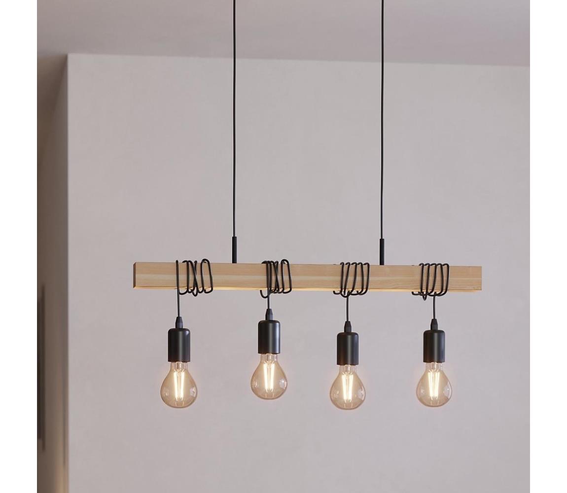 Eglo 43512 - Żyrandol na lince TOWNSHEND 4xE27/60W/230V - certyfikat FSC