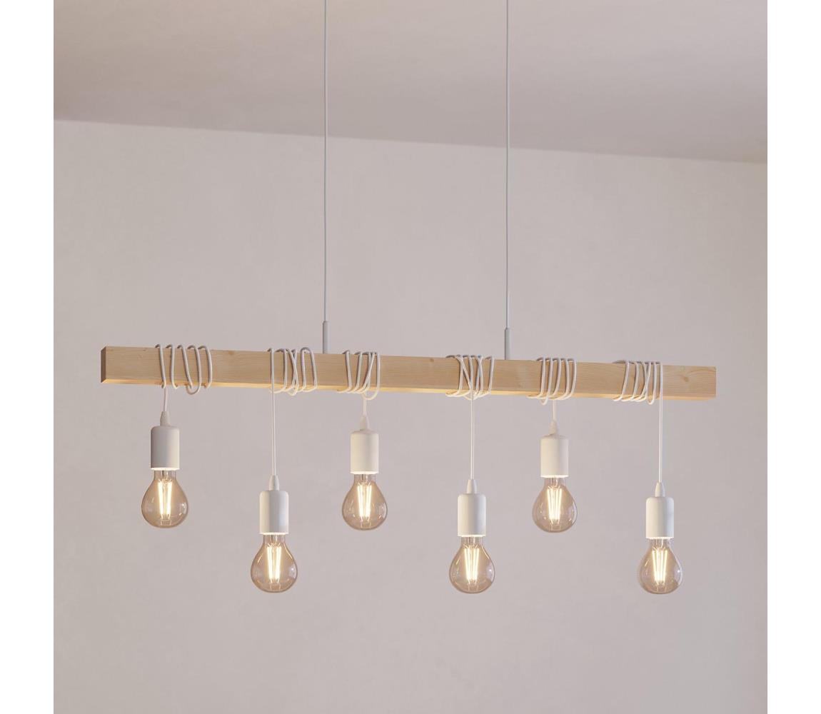 Eglo 43705 - Żyrandol na lince TOWNSHEND 6xE27/60W/230V - certyfikat FSC
