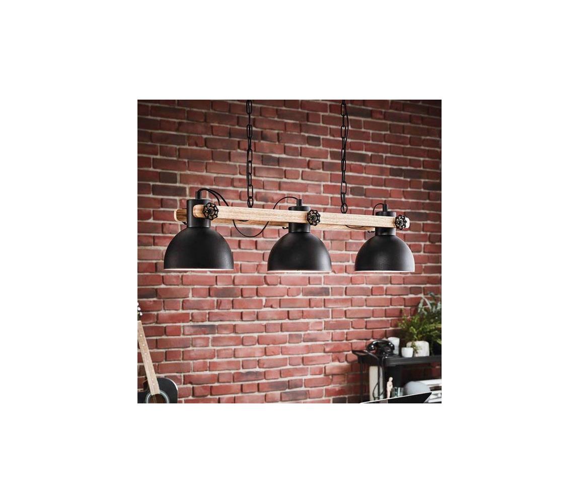 Eglo 43992 - Żyrandol na łańcuchu LUBENHAM 3xE27/28W/230V - certyfikat FSC