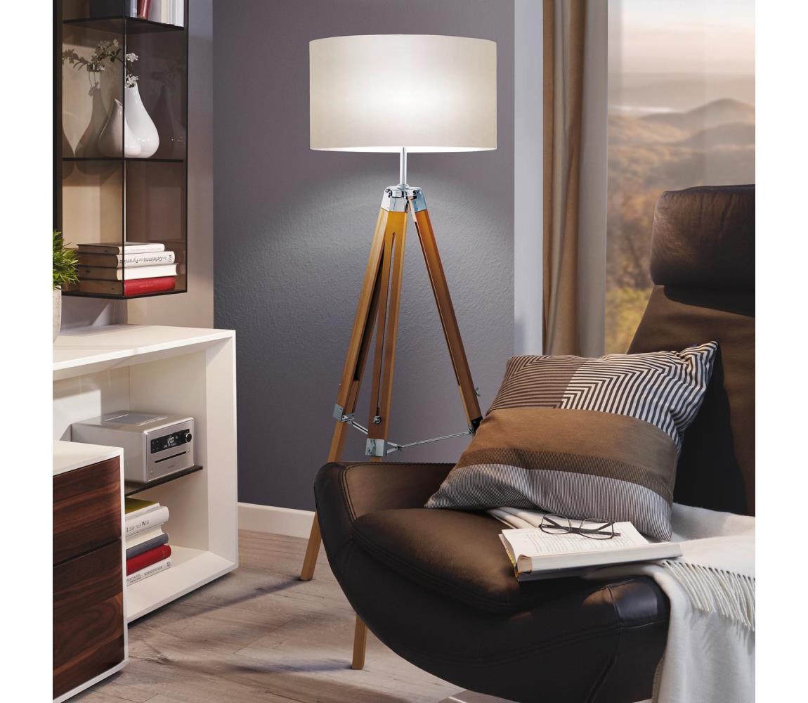Eglo 44114 - Lampa podłogowa LANTADA 1xE27/60W/230V - certyfikat FSC
