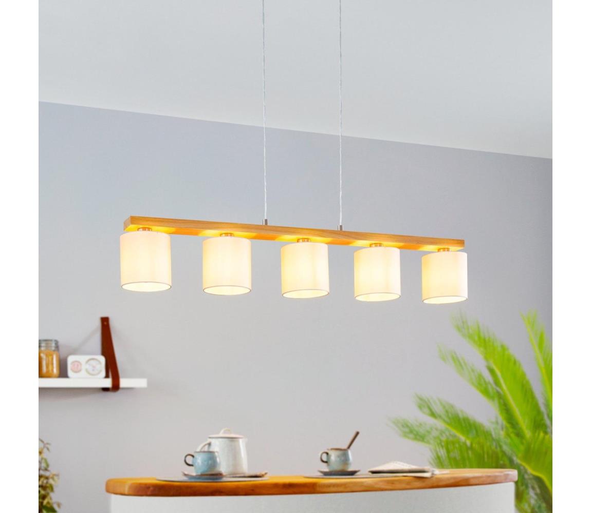 Eglo 901291 - Żyrandol na lince CASTRALVO 5xE27/28W/230V - certyfikat FSC