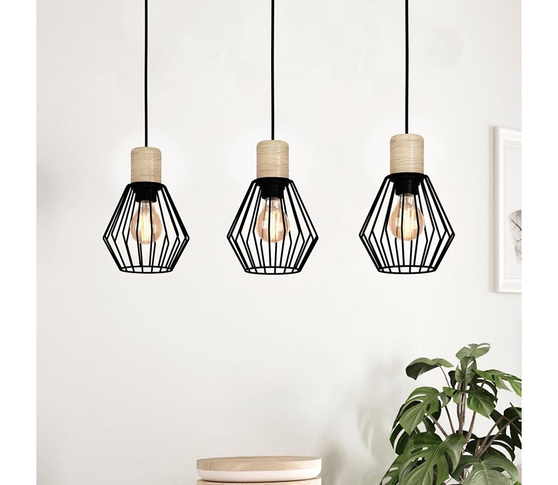 Eglo 44094 - Żyrandol na lince PALMORLA 3xE27/60W/230V - certyfikat FSC