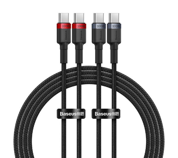 Baseus Cafule USB-C do USB-C 100W 2m 2szt Czerwono-czarny Szaro-czarny