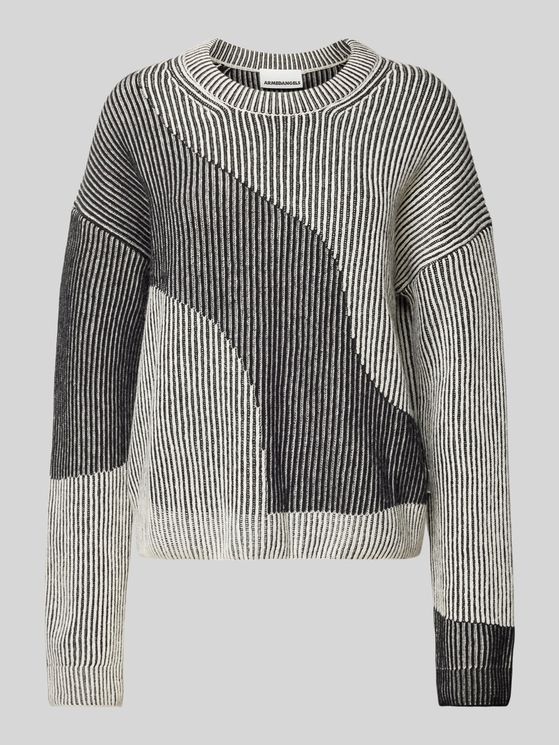 Sweter z dzianiny o kroju oversized z prążkowanymi wykończeniami model ‘MAYRAA’