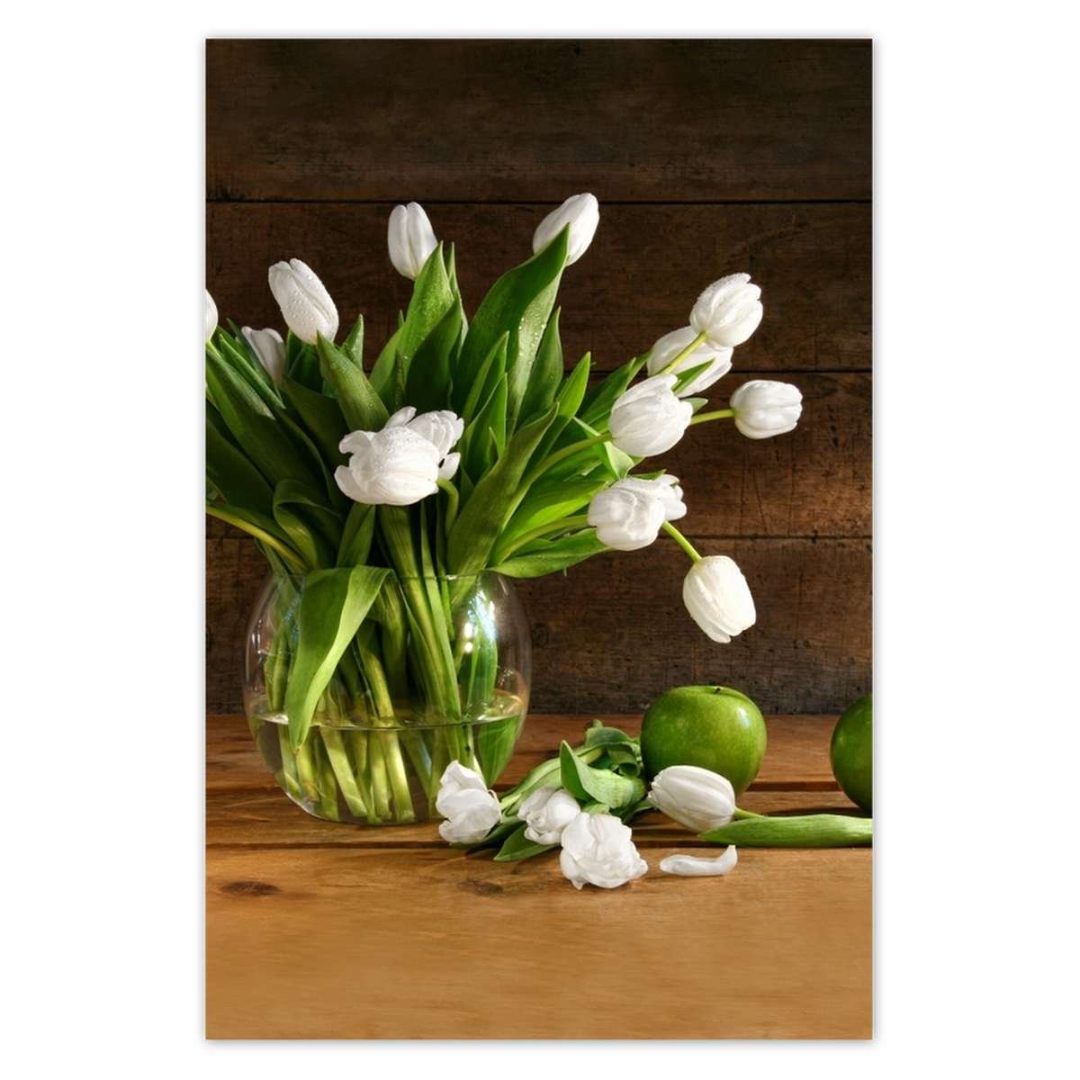 Naklejka ścienna 60x90 Białe tulipany