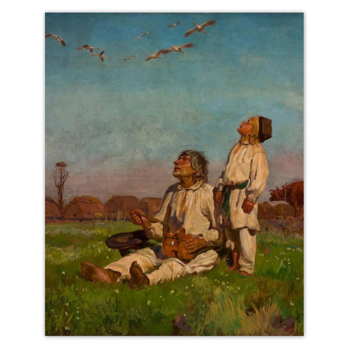 Naklejka ścienna 40x50 Józef Chełmoński Bociany