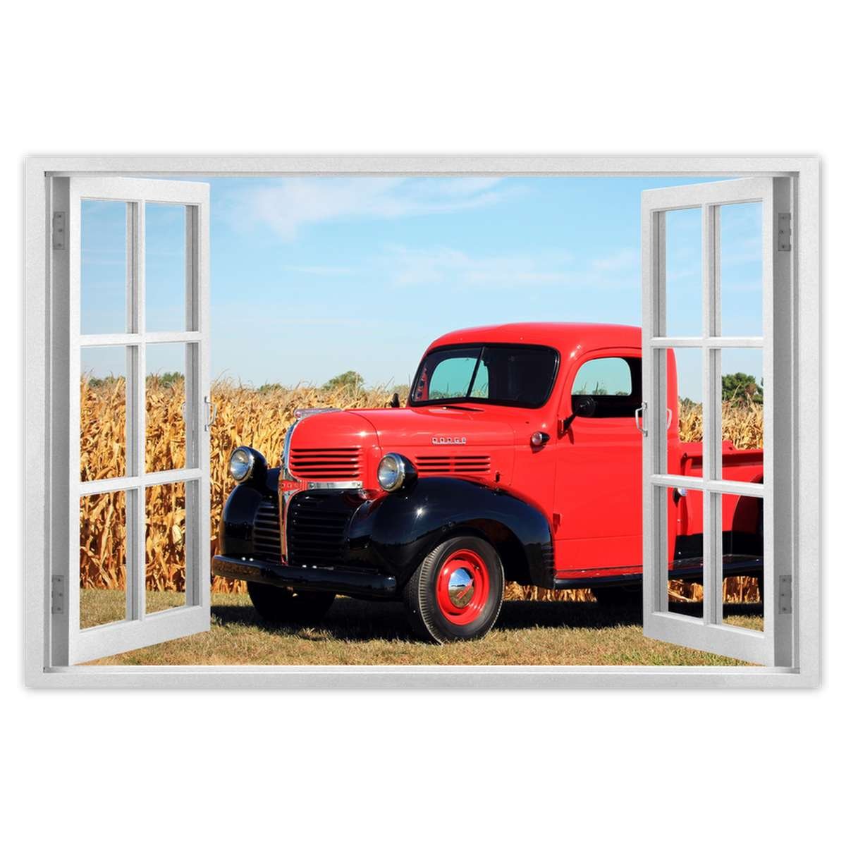 Naklejka ścienna 60x40 Stary Czerwony Ford PickUp