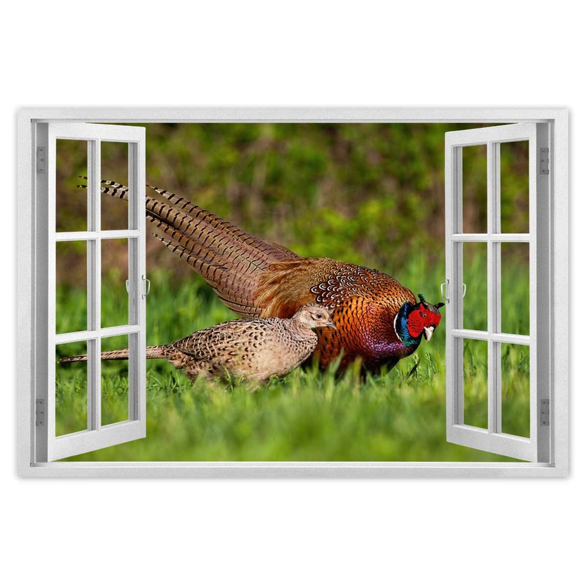 Naklejka ścienna 60x40 Rodzina bażantów Ptaki
