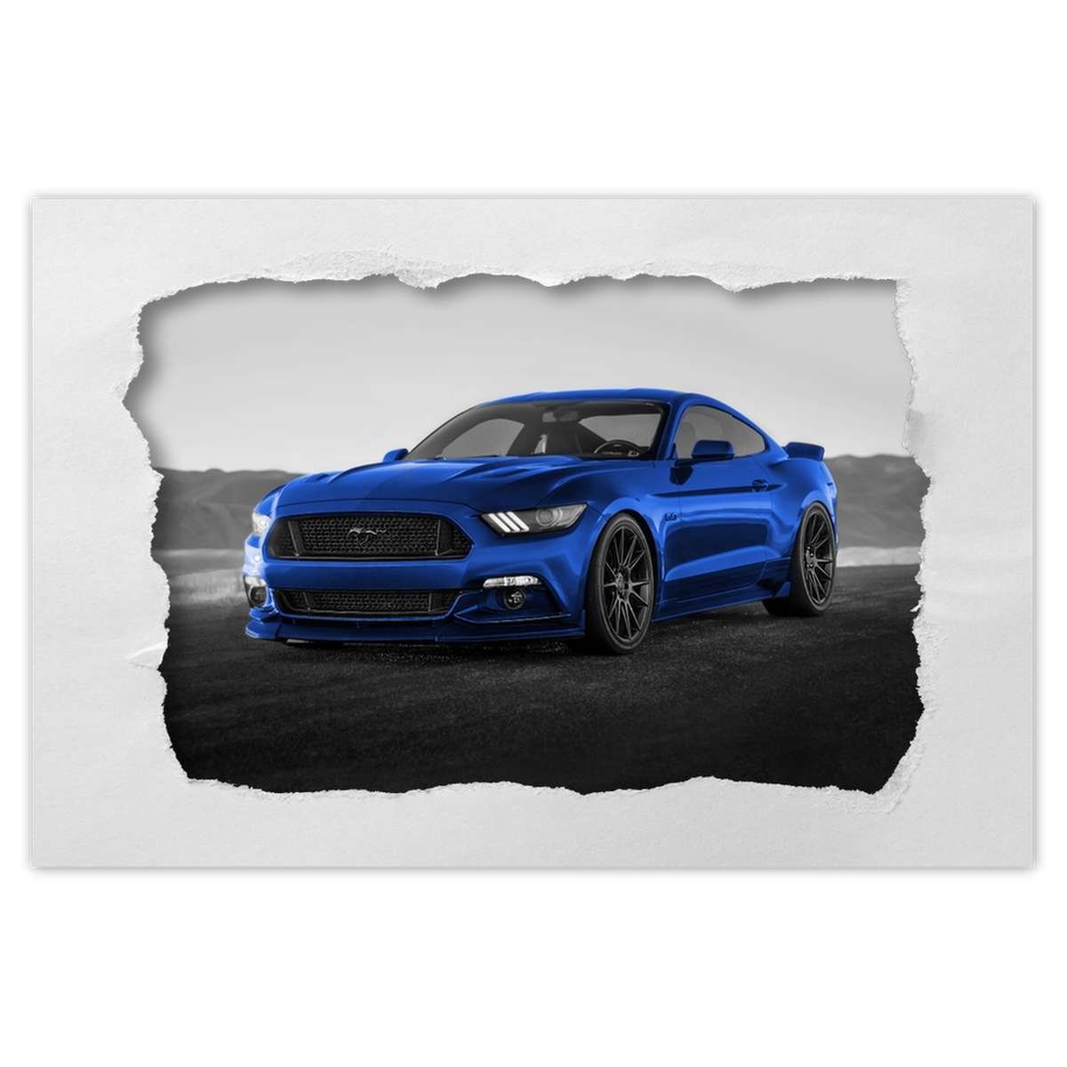 Naklejka ścienna 60x40 Niebieski Ford Mustang