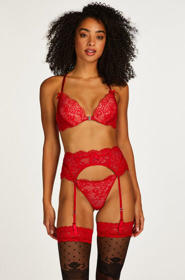 Hunkemöller Podwiązki Elissa Czerwony