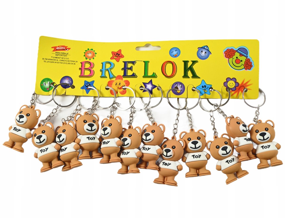 Brelok Brązowy Miś Zawieszka Do Kluczy Misiek Zestaw 12Szt