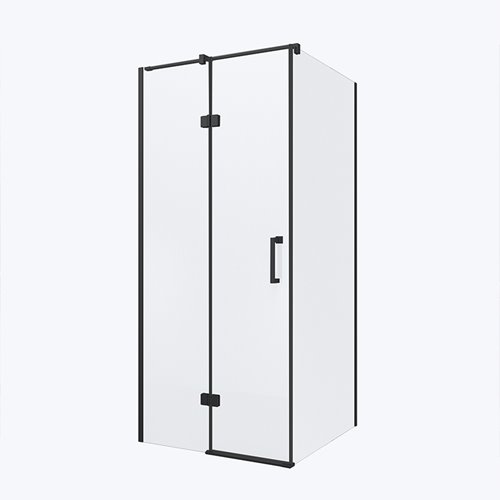 Hydrosan Czarna kabina prysznicowa 100x100 kwadratowa drzwi uchylne KZ01DB