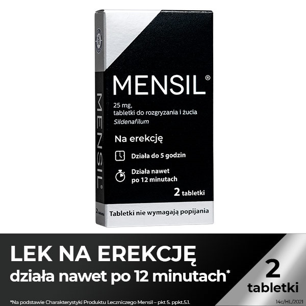 PRZEDSIĘBIORSTWO PRODUKCJI FARMACEUTYCZNEJ HASCO-L Mensil (Sildenafil 25mg) lek na impotencję 2 tabletki 3341671