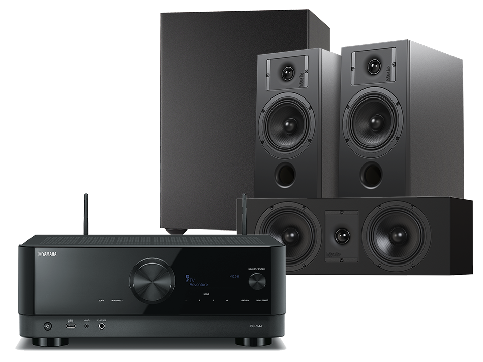 Yamaha RX-V4A (czarny) + Diva 5 (czarny) + Diva 7 (czarny) + Basso 880 (czarny)
