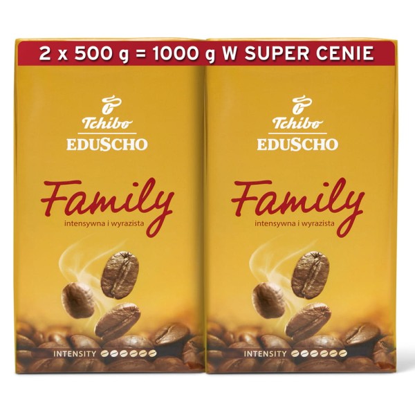 Tchibo Eduscho Family 2x500g DUOPAK kawa mielona vacum