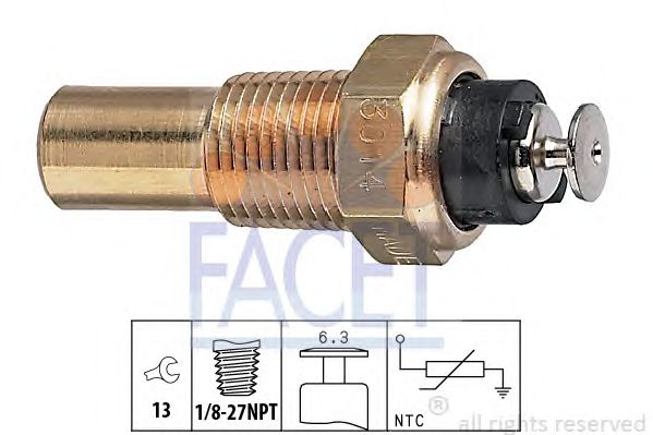 Czujnik temperatury wody FACET 1.830.014 96177604